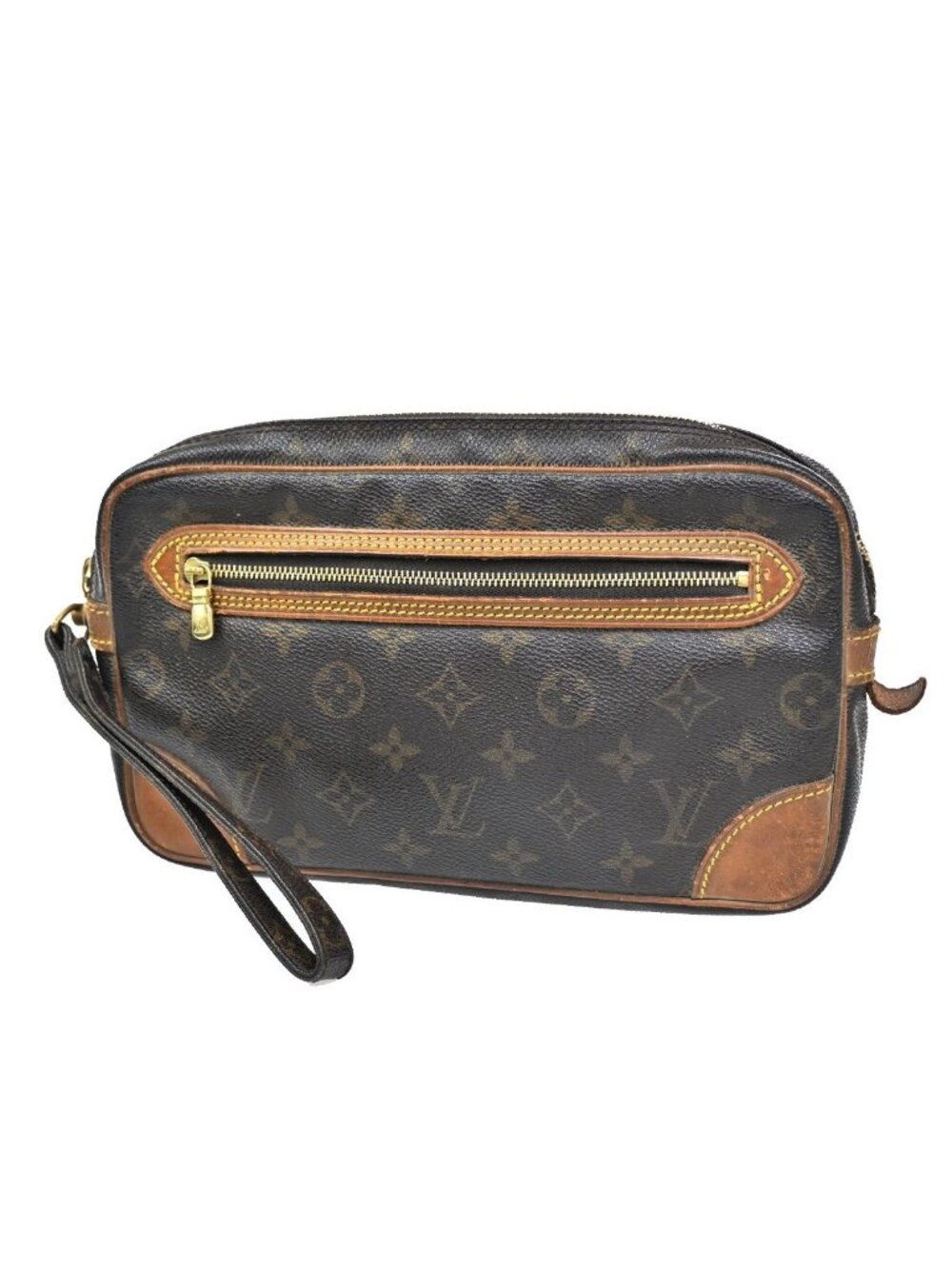 Louis Vuitton Marly Dragonne Clutch Brown Monogram Leather - Picture 1 of 15